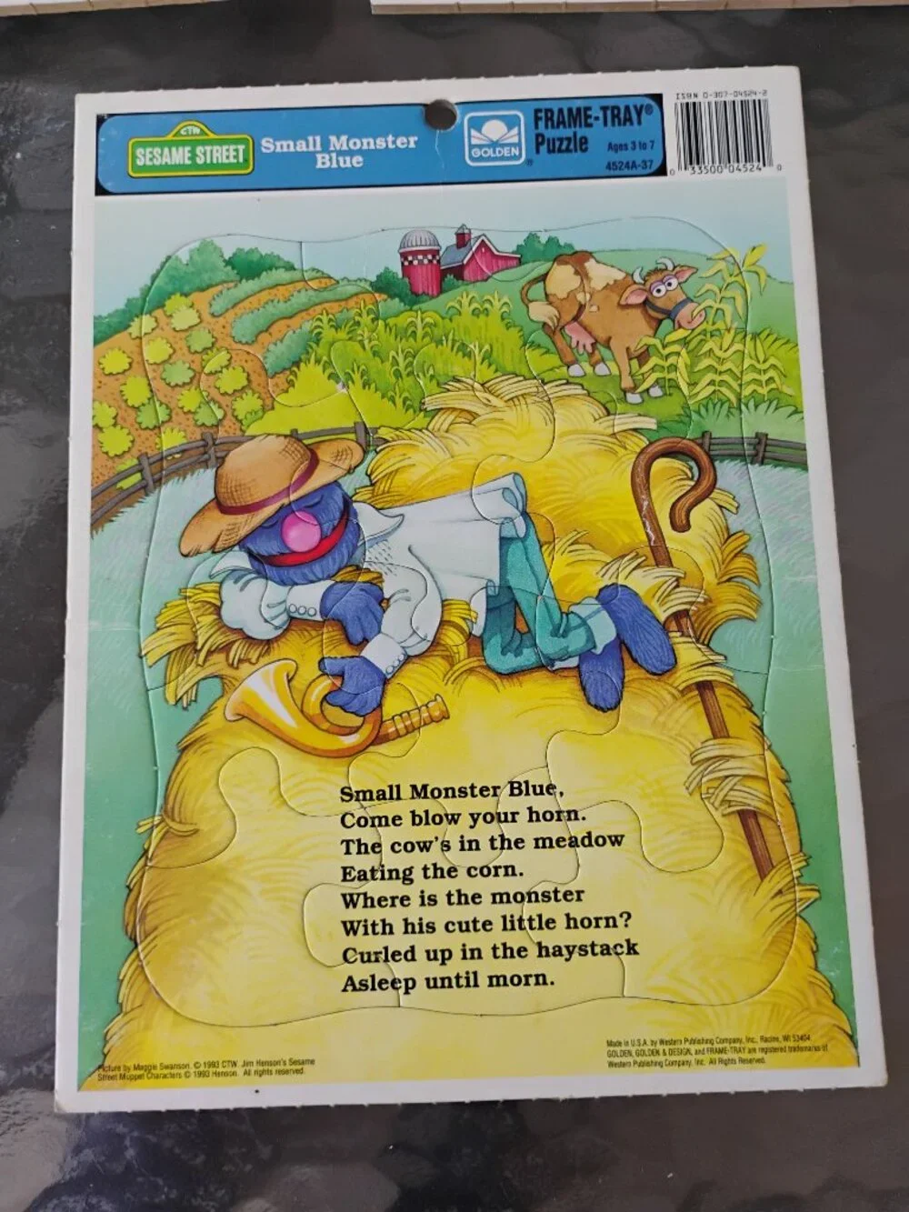 Vintage Sesame Street Puzzles, Set4 Bert & Ernie, Cookie Monster, Elmo, Grover